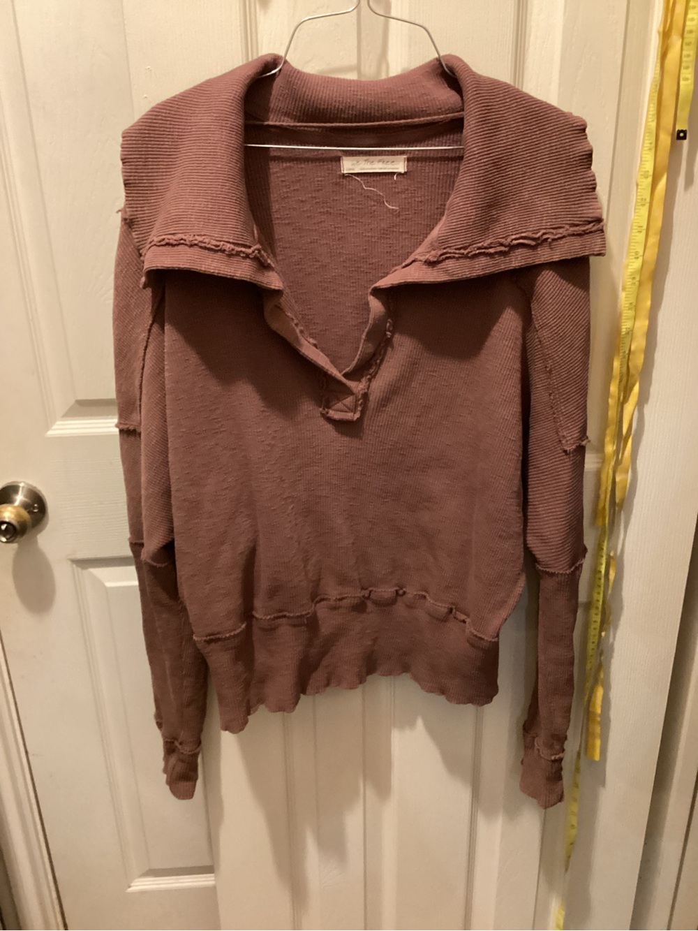 We The Free Mauve Open Collar Turtleneck Sweater